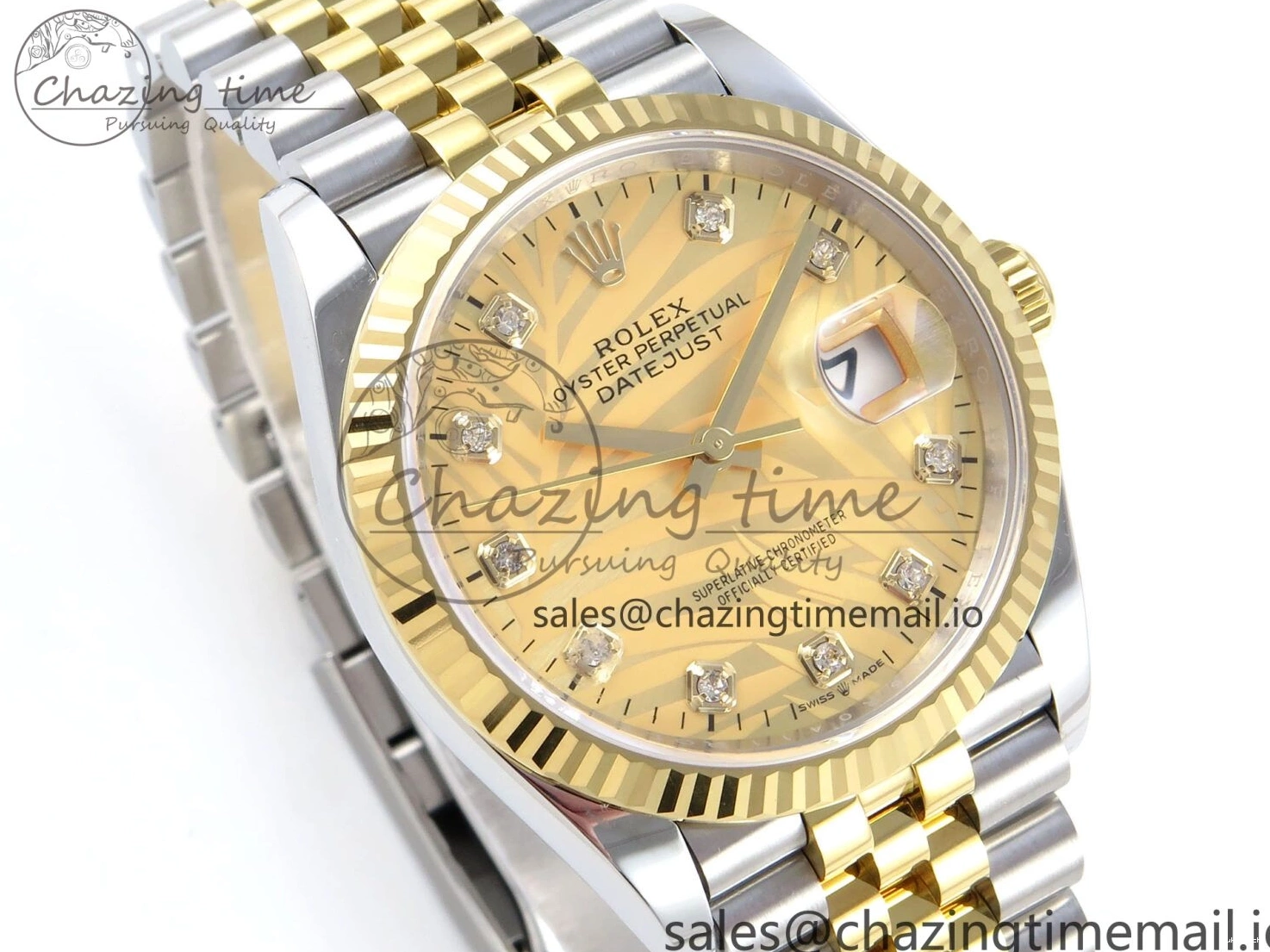 SS Dial YG EWEF Leaf Edition A3235 on Jubilee 126233 36 DateJust Best YG Bracelet 0501